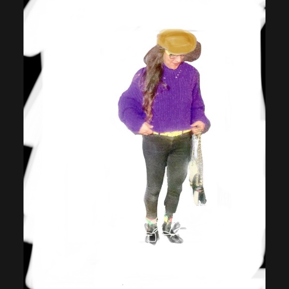 purple chunk-knit wool sweater, crop Isabel Marant - Picture 5 of 8